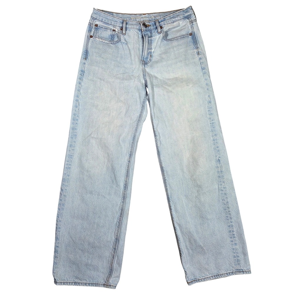 American Eagle 90s Wide Leg Light Wash High Rise Jeans Size 8 Regular Boho